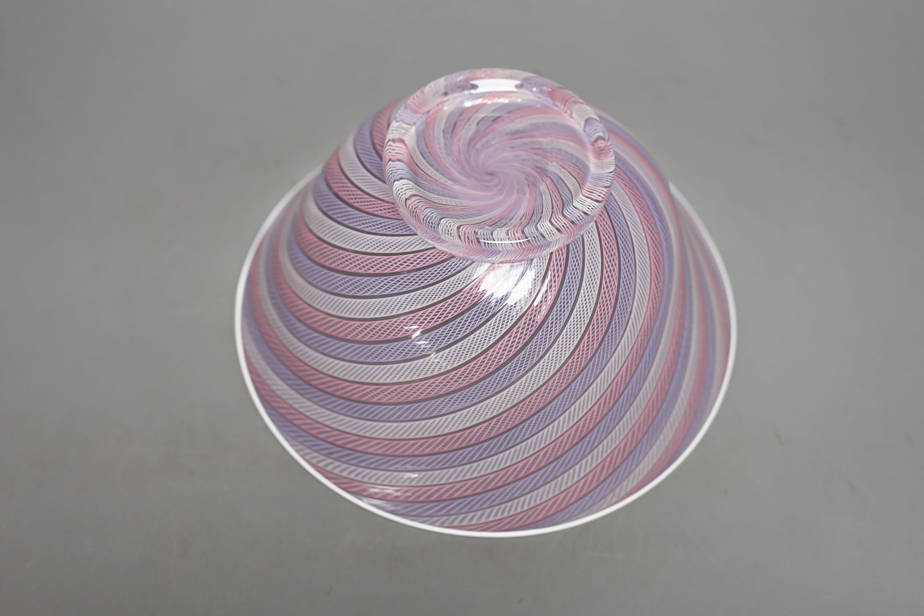 A Venetian latticinio bowl, 21cm.